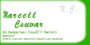 marcell csuvar business card